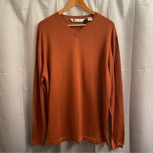 Bachrach Burnt Orange Silk Blend Long Sleeve Sweater NWT XL